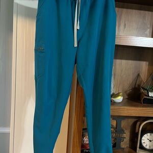 Figs pacific Blue joggers with Elastic Waistband
